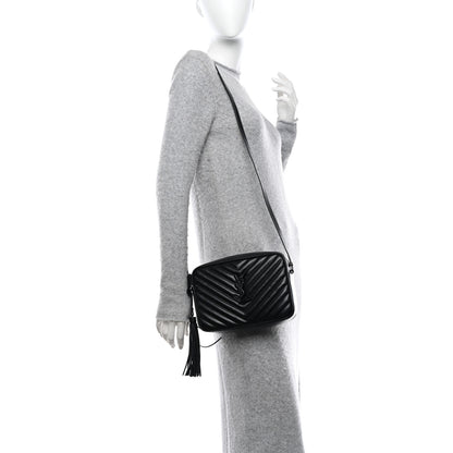 Saint Laurent Calfskin Matelasse Monogram Monochrome Lou Camera Bag Black 2 of 9
