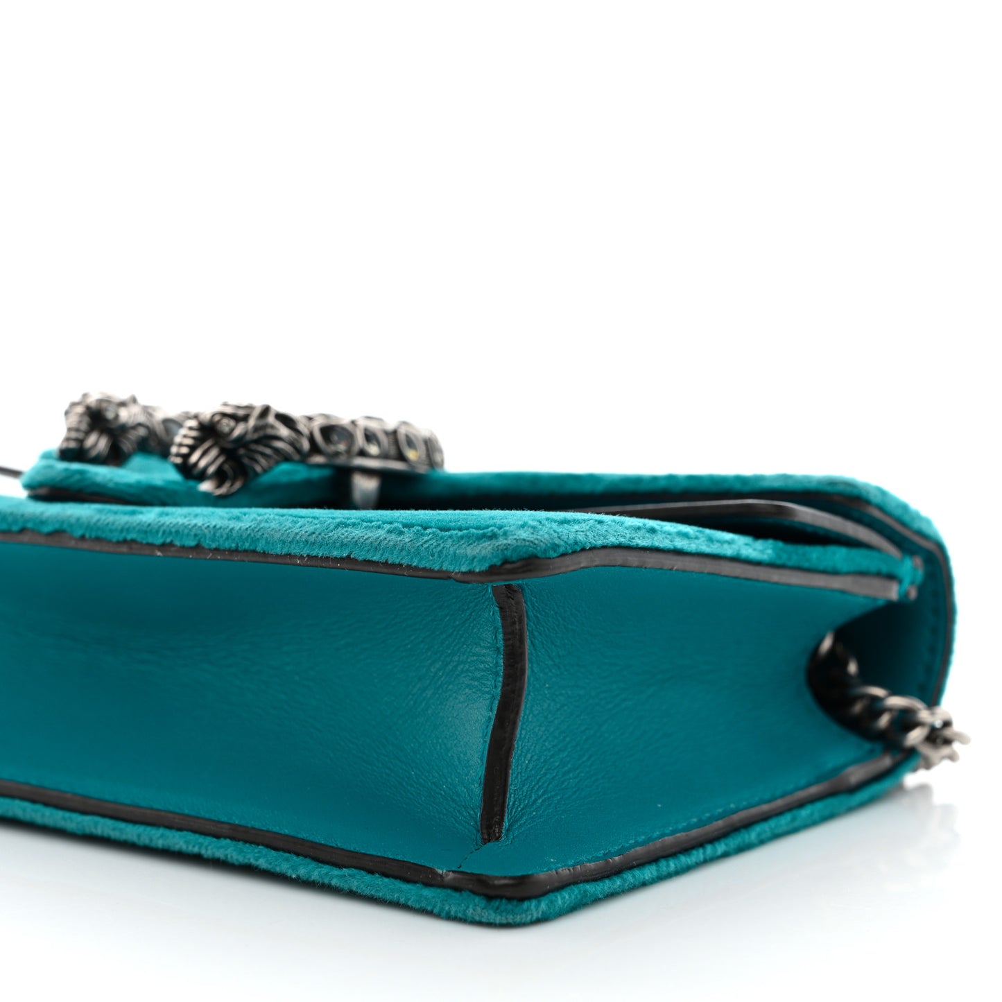 Velvet Super Mini Dionysus Shoulder Bag Pavone Cyan