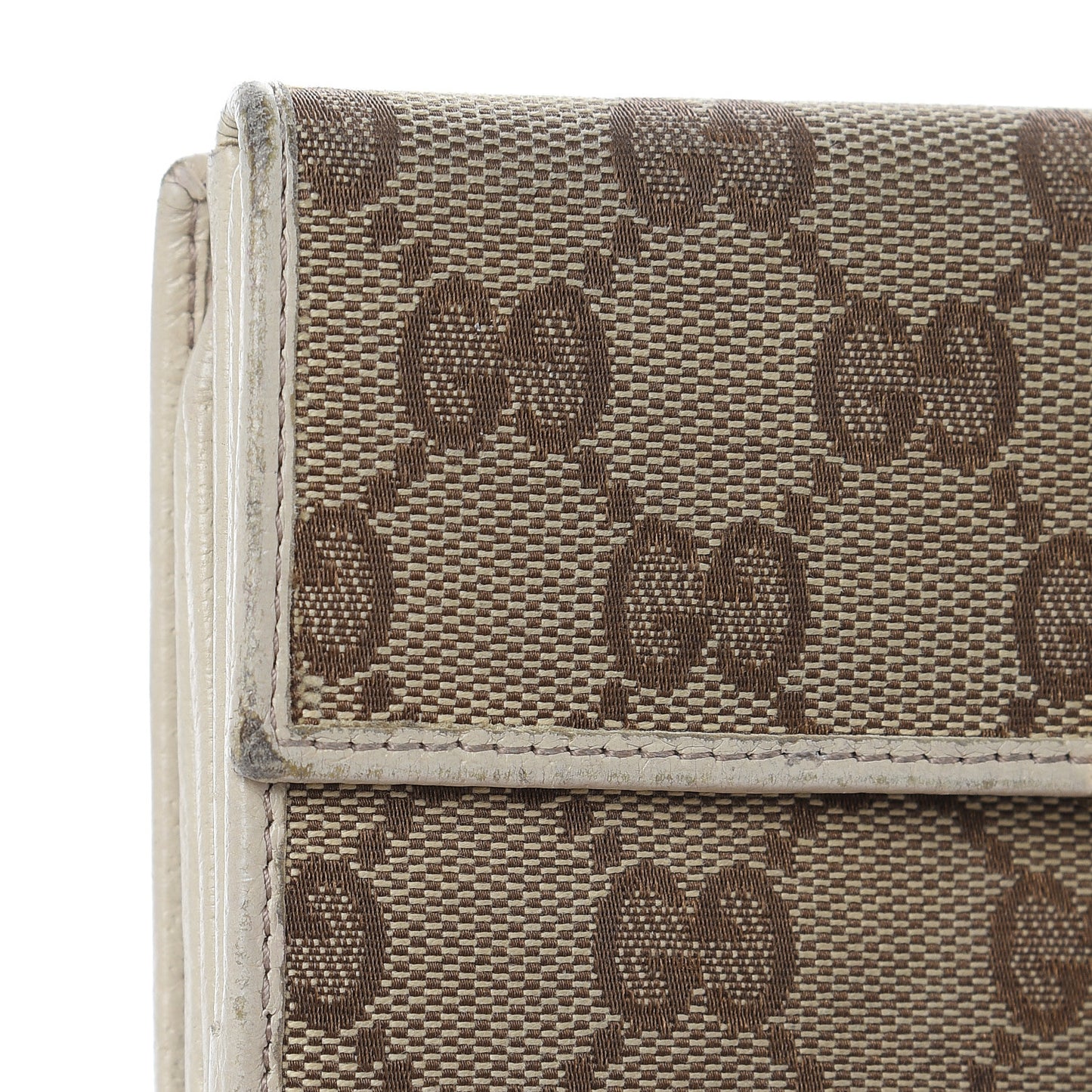 Monogram Metal Bar Continental Flap Wallet Off White