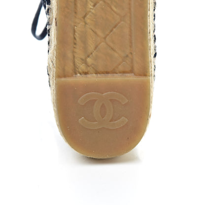 Chanel Suede Lace Up Espadrilles 37 Dark Navy Blue 8 of 12