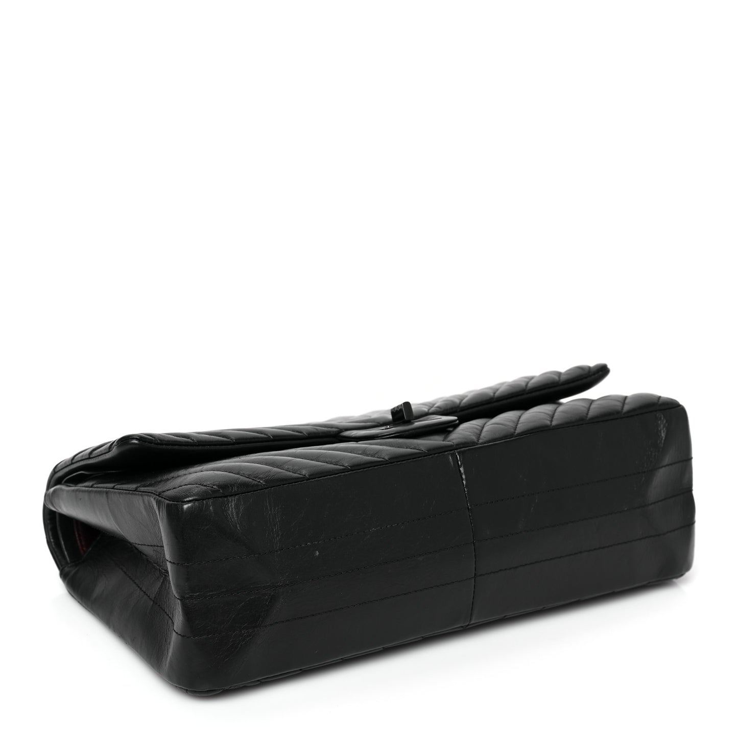 Aged Calfskin Chevron Quilted 2.55 Reissue 226 So Black