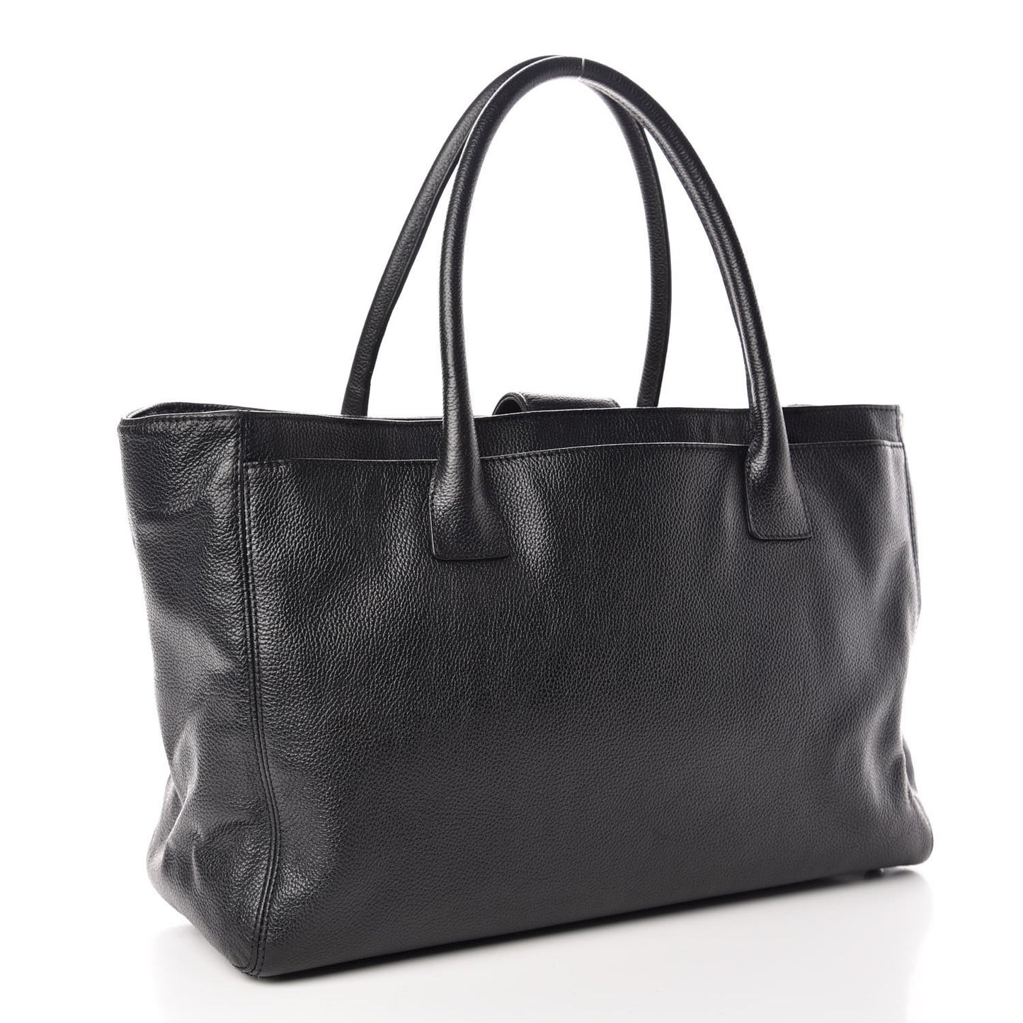 Calfskin Cerf Executive Shopper Tote Black