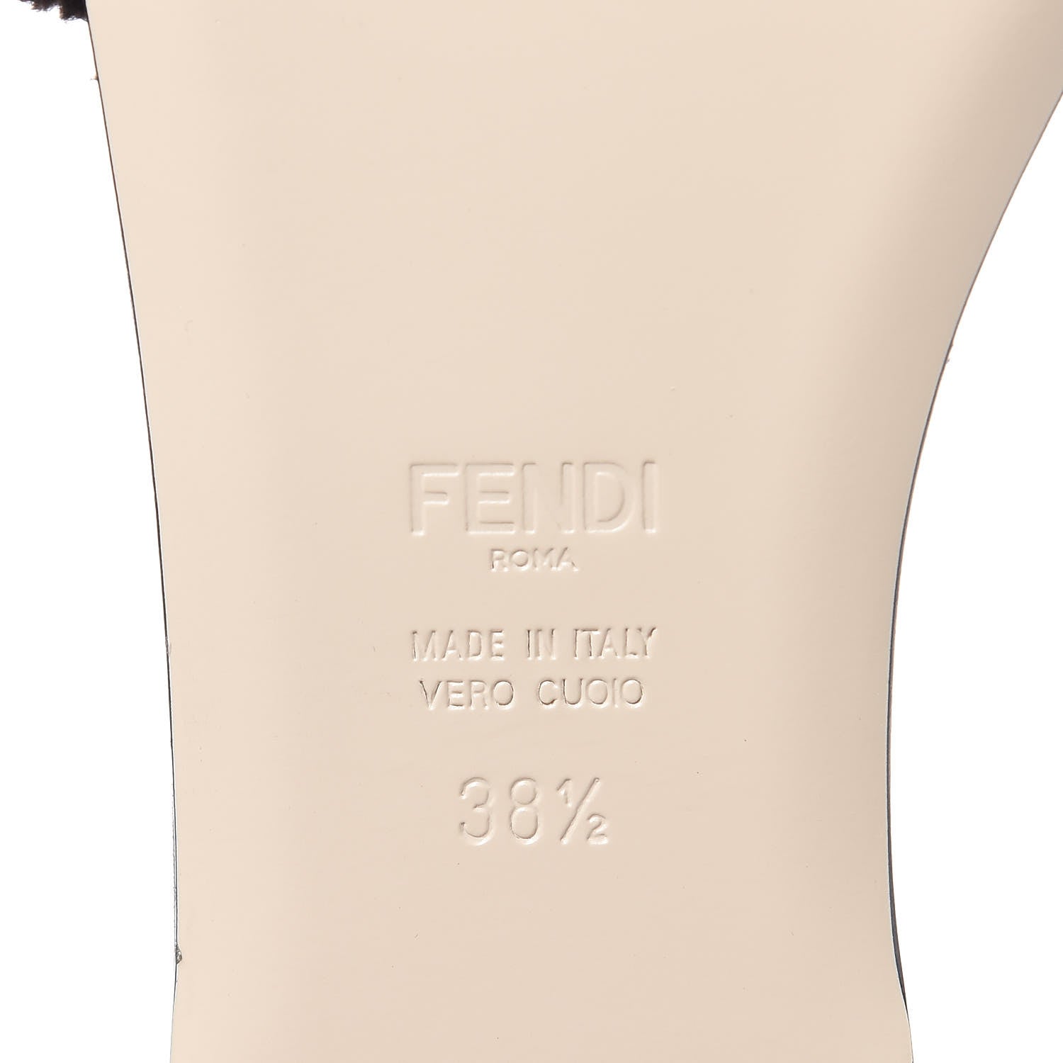 Fendi Velvet FF Flat Slide Sandals 38.5 Tobacco 6 of 10