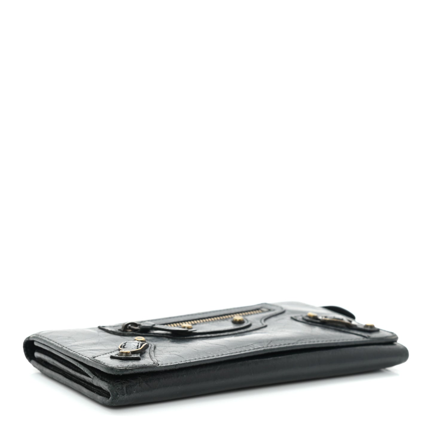 Agneau Classic Hardware Money Wallet Black