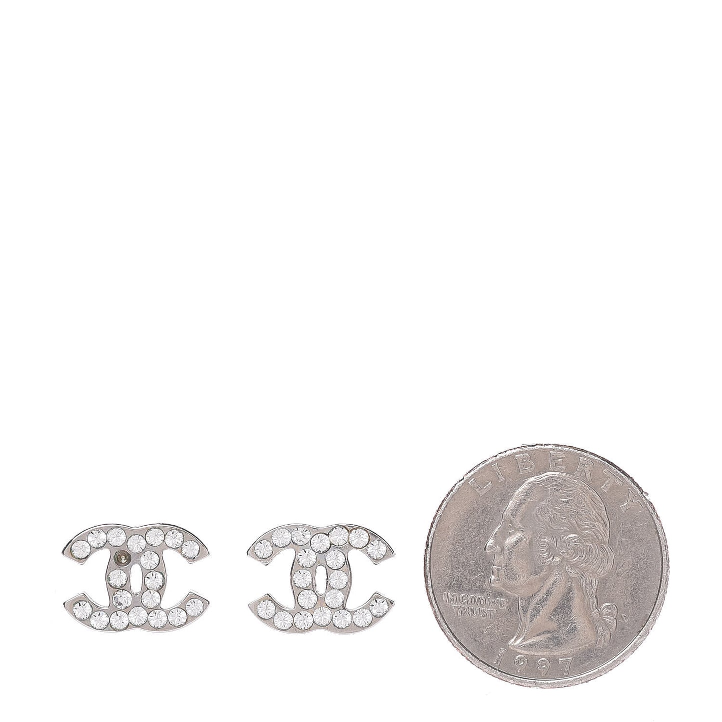 Crystal Mini Timeless CC Earrings Silver