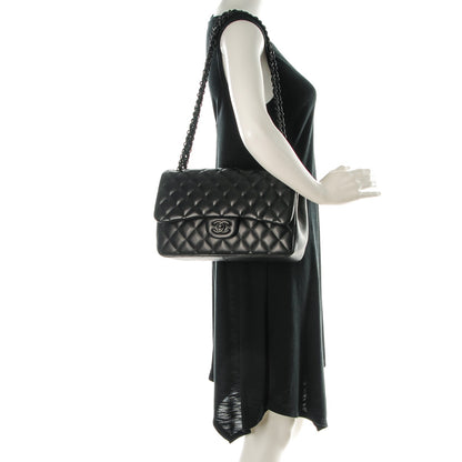 Chanel Lambskin Quilted Jumbo Double Flap So Black 2 of 8
