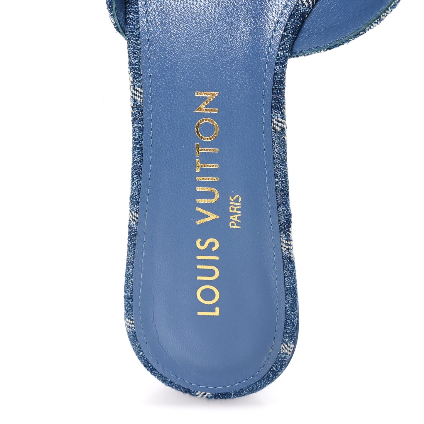 Monogram Denim 6AM Mules 37 Light Blue