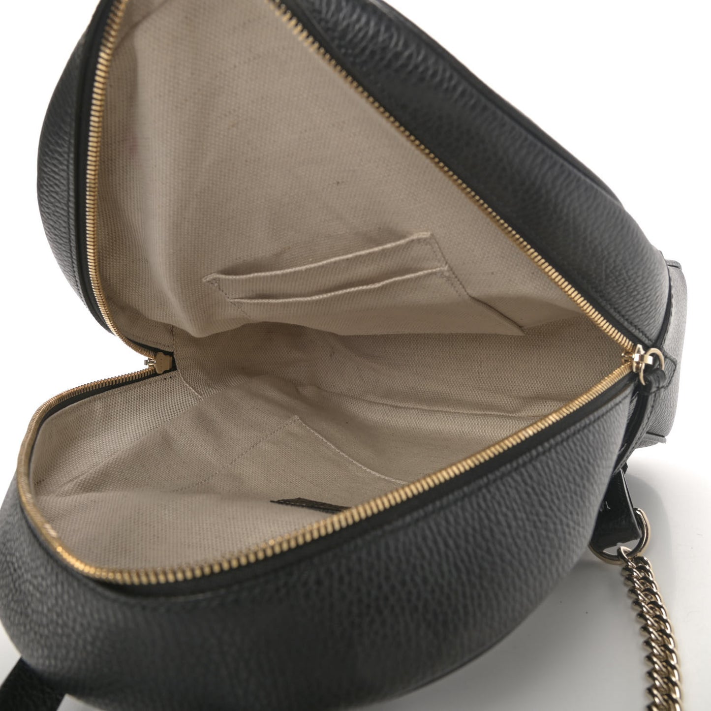 Pebbled Calfskin Soho Chain Backpack Black