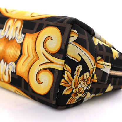 Fendi X VERSACE Nylon Fendace FF Baroque Print Small Trapezoid Beauty Pouch Gold 8 of 8