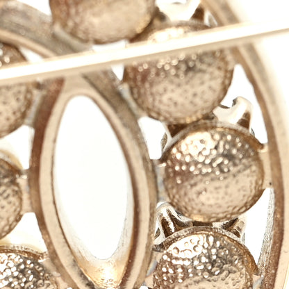 Chanel Pearl Crystal CC Brooch Gold Pearly White 3 of 4