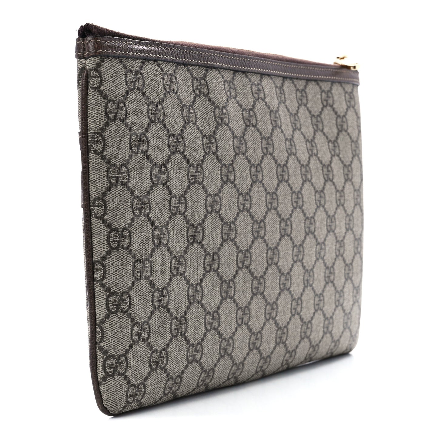 GG Supreme Monogram Large Ophidia Pouch Clutch Brown
