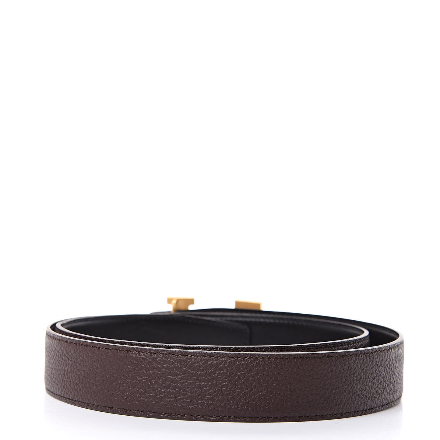 Box Togo 32mm Guilloche H Belt 95 Black Chocolate