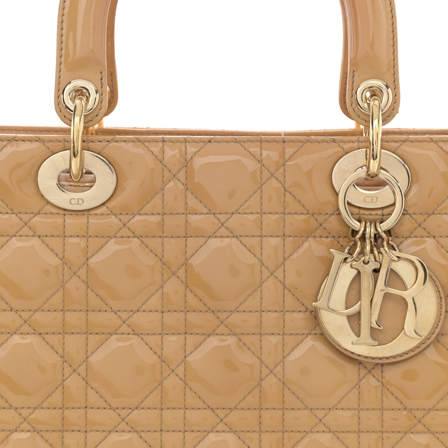 Christian Dior Patent Cannage Large Lady Dior Beige 8 of 15