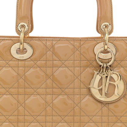 Christian Dior Patent Cannage Large Lady Dior Beige 8 of 15