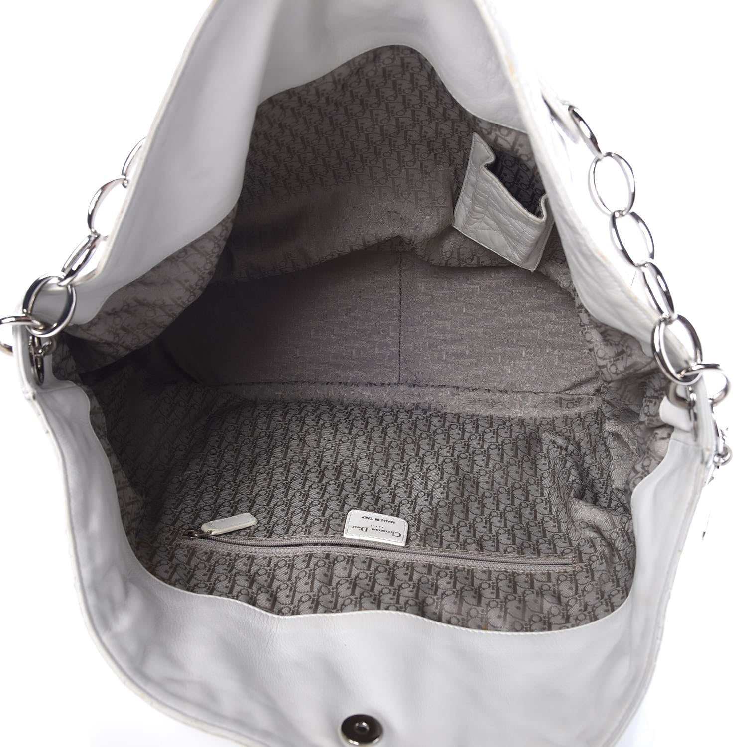 Christian Dior Lambskin Cannage Large Dior Soft Hobo White 5 of 11
