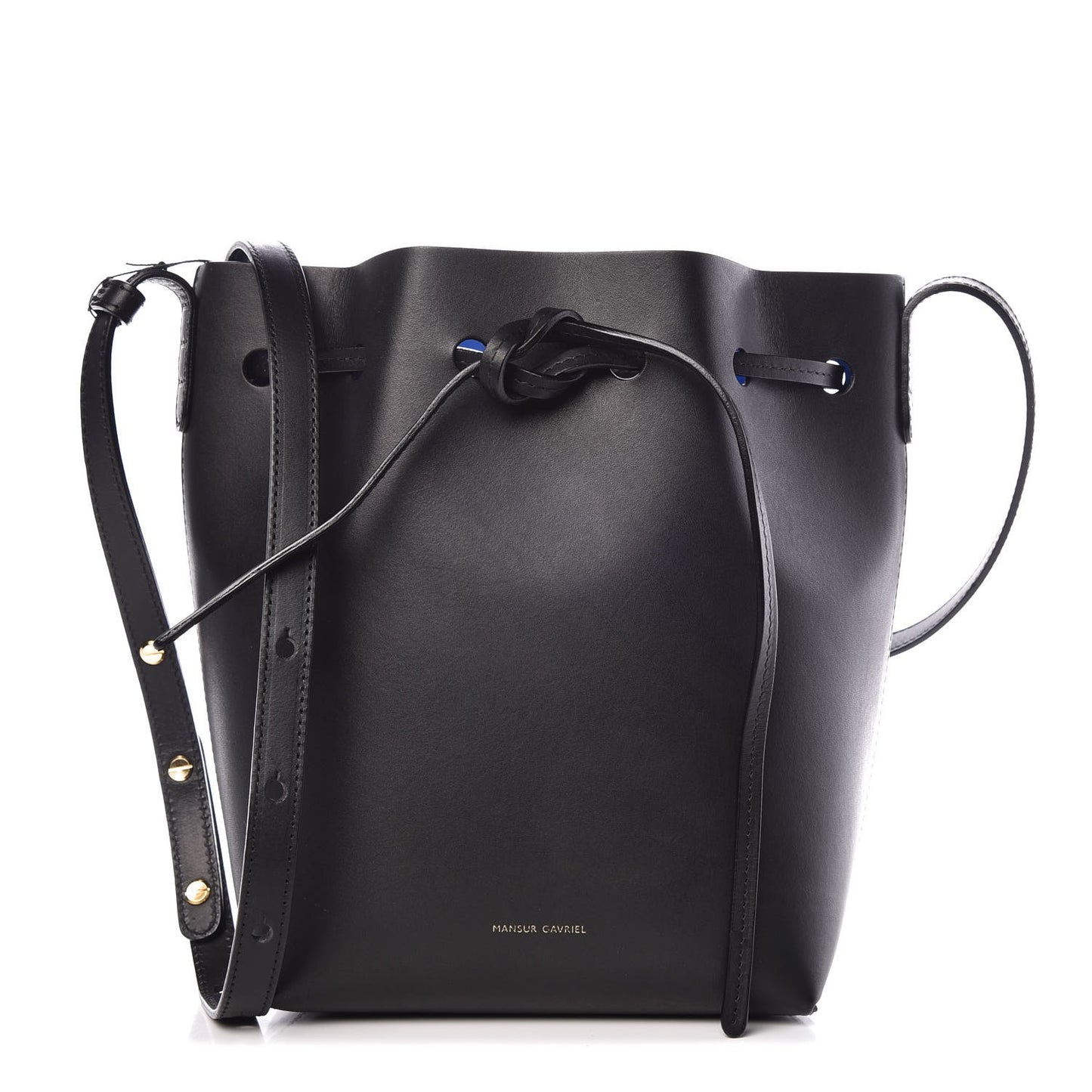Calfskin Mini Bucket Bag Black Royal