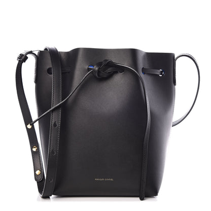Mansur Gavriel Calfskin Mini Bucket Bag Black Royal 1 of 7