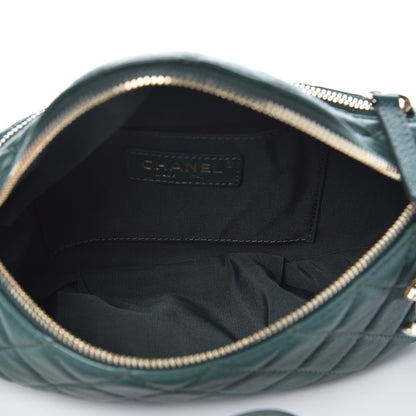 Chanel Calfskin Quilted Banane Waist Bag Fanny Pack Dark Green 5 of 7