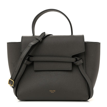 Celine Grained Calfskin Nano Belt Bag Grey 2 of 25