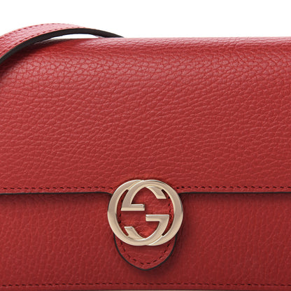 Gucci Dollar Calfskin Interlocking G Chain Wallet Red 10 of 11