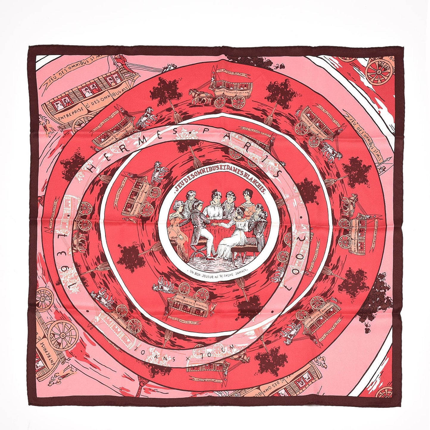 Silk Jeu de Omnibus et Dames Blanches Scarf 70