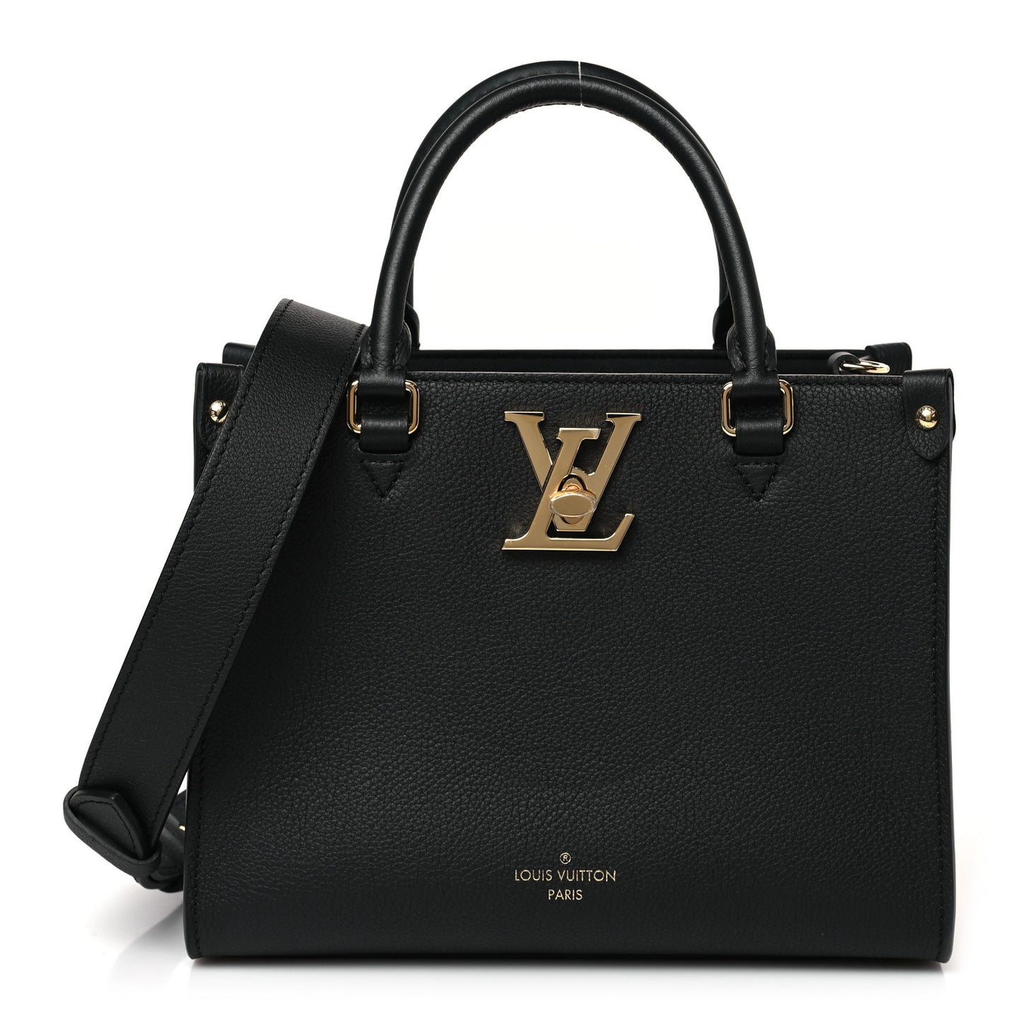 Calfskin Lock & Go Tote Black