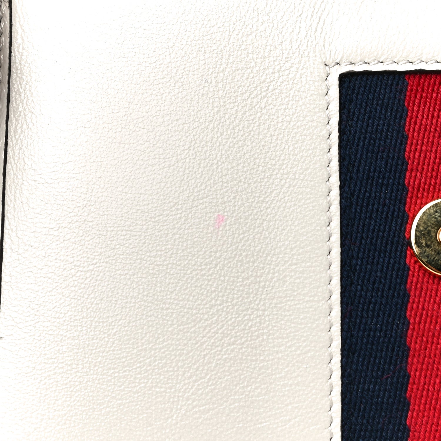 Gucci Textured Calfskin Web Mini Rajah Slim Flap Shoulder Bag Mystic White 11 of 12