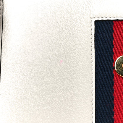 Gucci Textured Calfskin Web Mini Rajah Slim Flap Shoulder Bag Mystic White 11 of 12