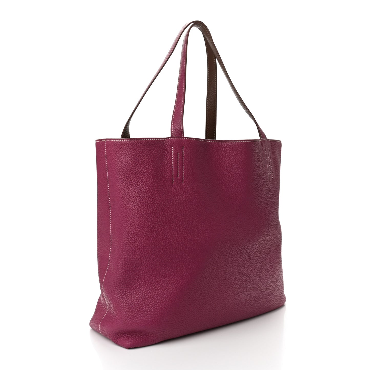 Taurillon Clemence Double Sens 45 Reversible Tote Marron D'Inde Tosca