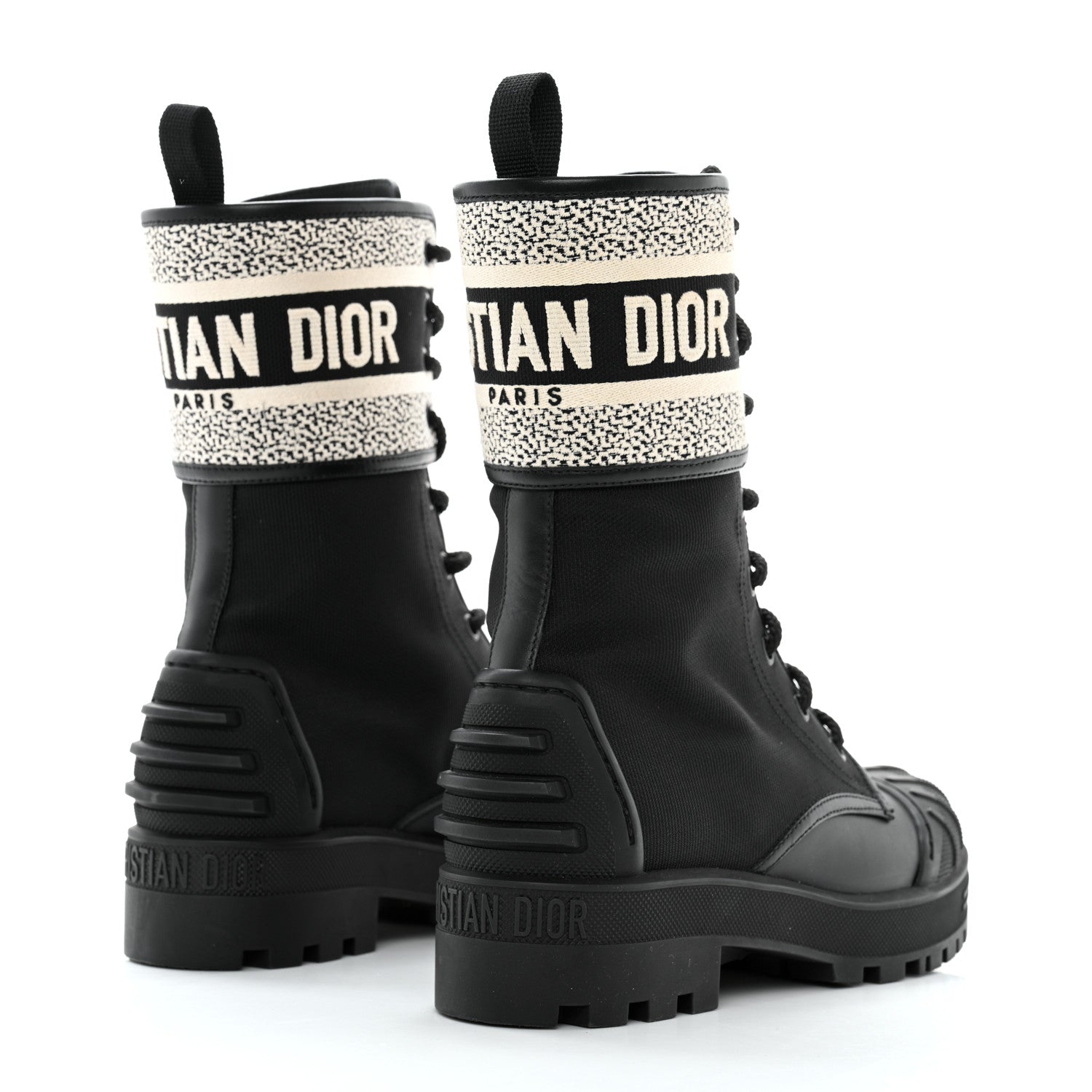 Christian Dior Calfskin Technical Fabric D-Major Ankle Boots 36 Black White 4 of 11
