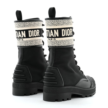 Christian Dior Calfskin Technical Fabric D-Major Ankle Boots 36 Black White 4 of 11