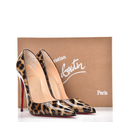 Christian Louboutin Patent Leopardino So Kate 120 Pumps 38 Brown 11 of 11