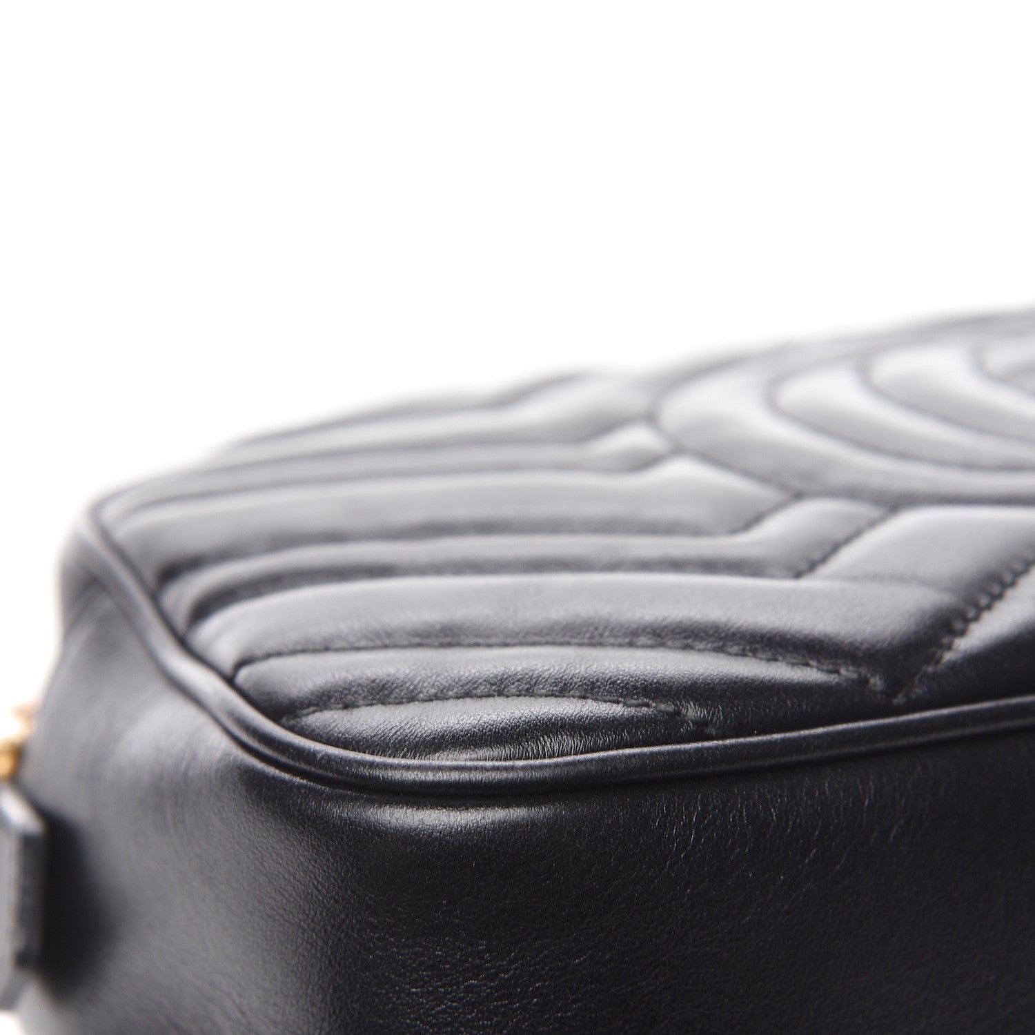 Gucci Calfskin Matelasse Small GG Marmont Chain Shoulder Bag Black 10 of 12