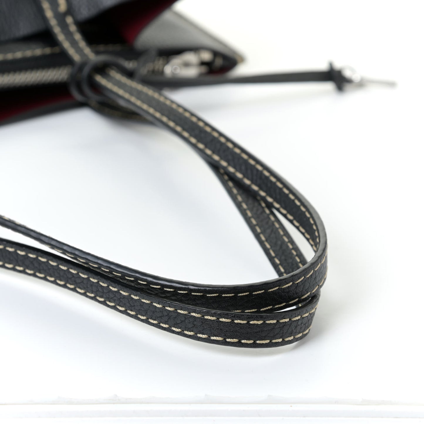 Grained Calfskin Grind Shopper Tote Black