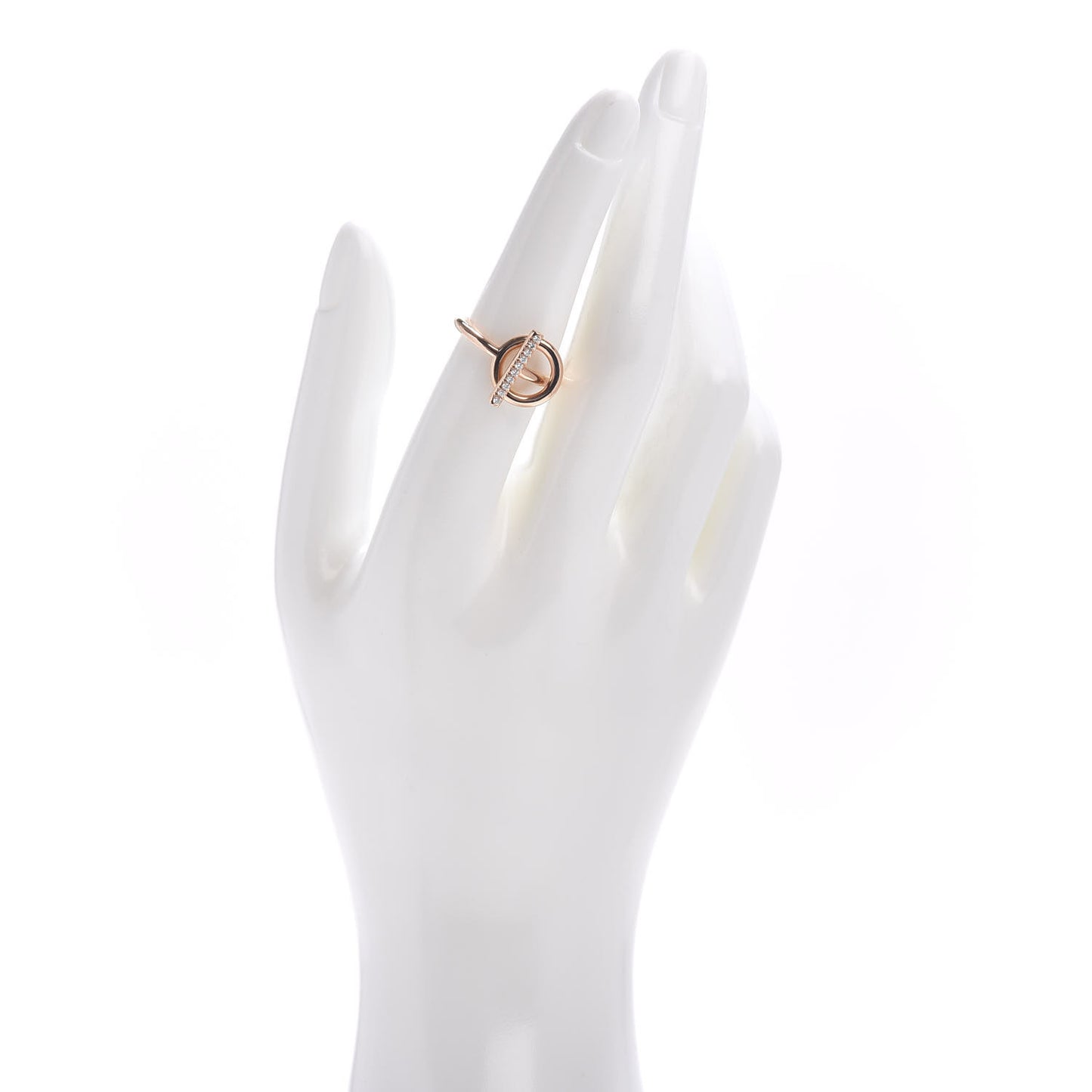 18K Rose Gold Diamond PM Echappee Ring 53 6.25