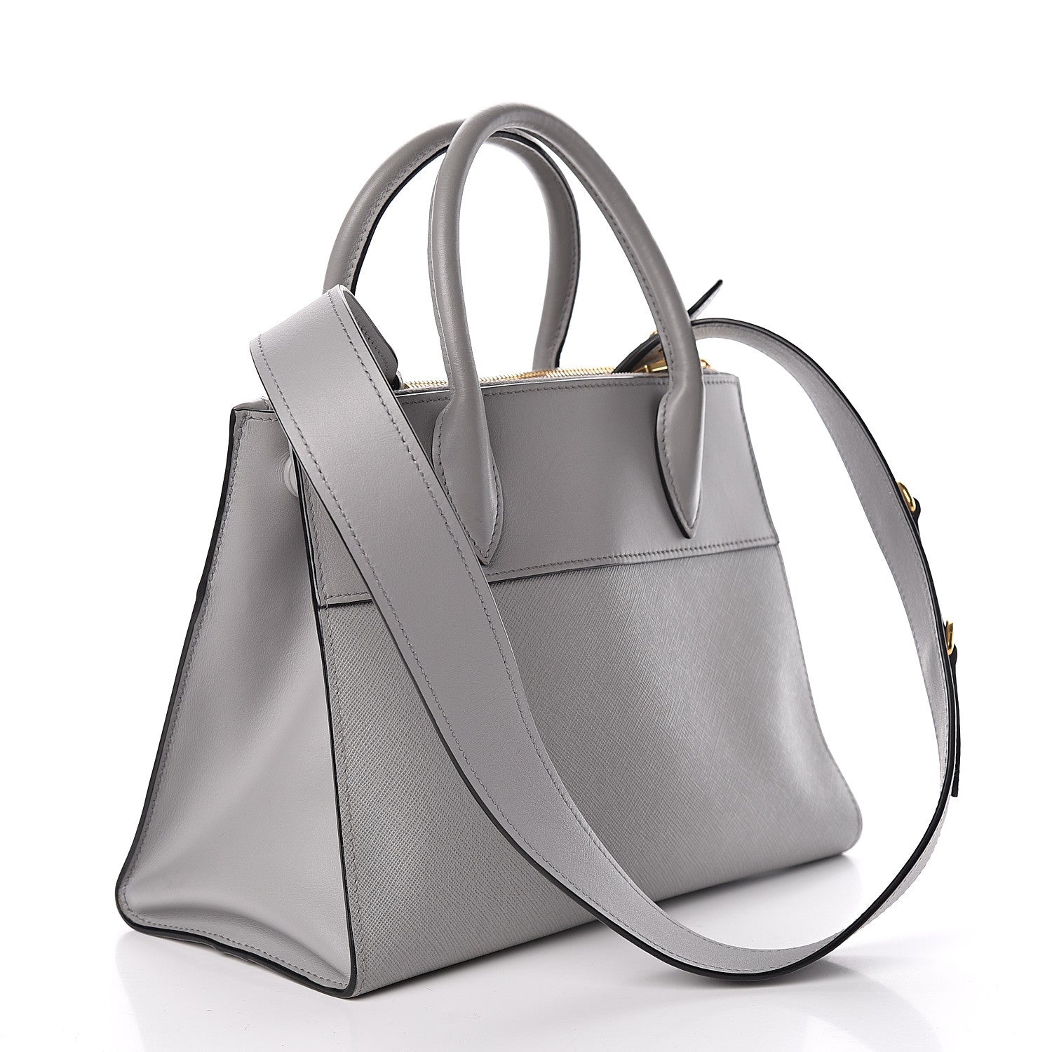 Prada Saffiano City Calf Small Esplanade Tote Nube 3 of 14
