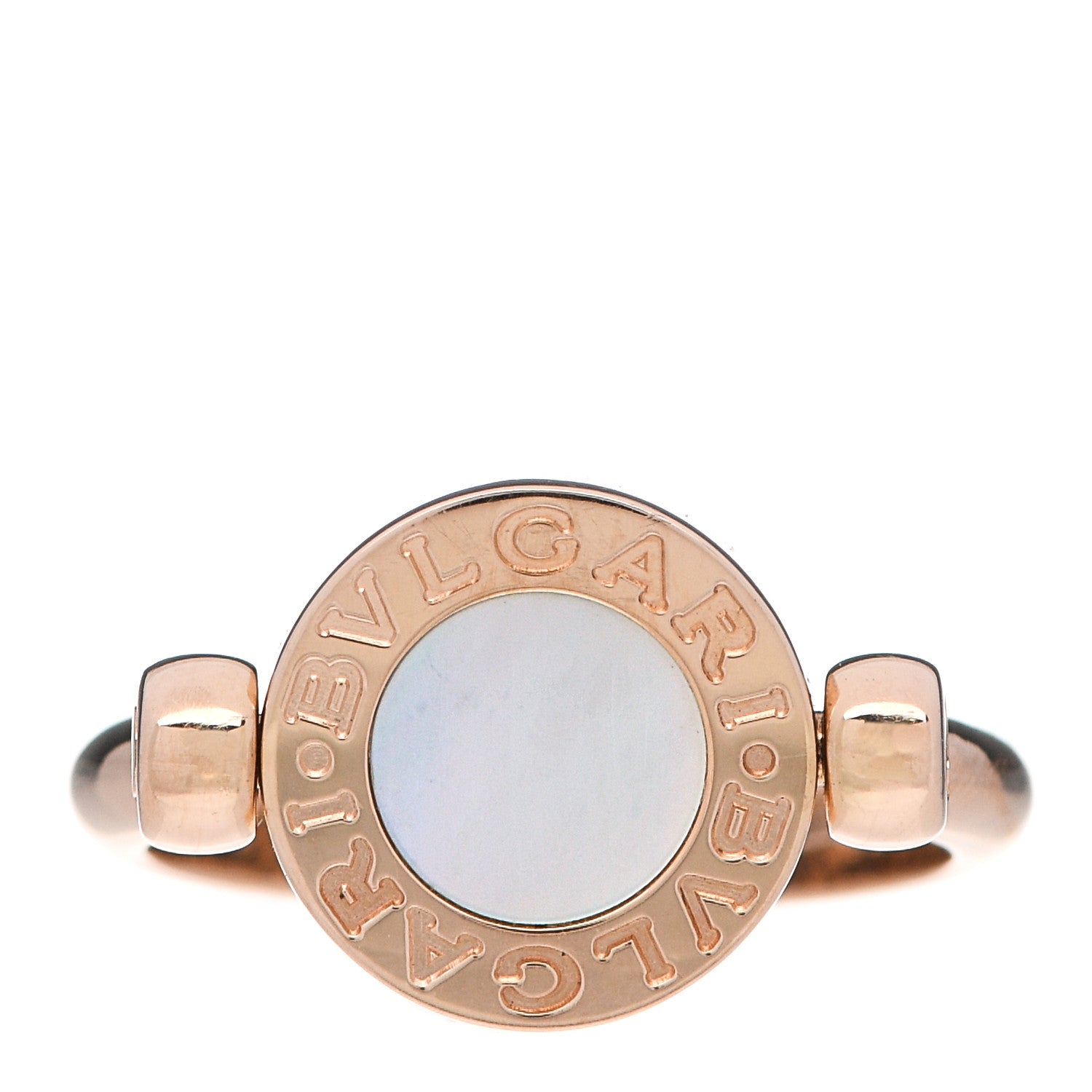 Bulgari 18K Rose Gold Mother of Pearl Onyx BVLGARI BVLGARI Ring 50 5.25 1 of 6