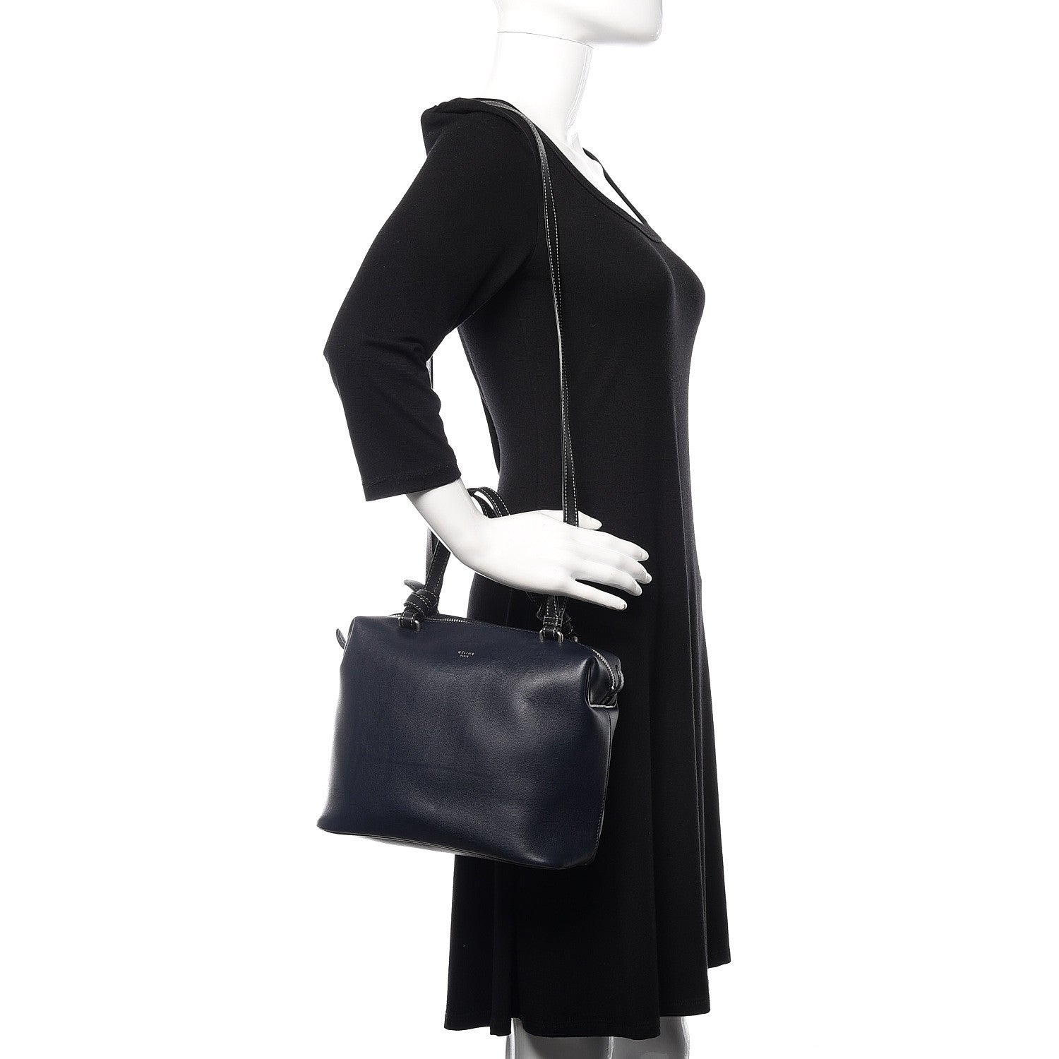 Celine Lambskin Small Soft Cube Satchel Navy 2 of 9