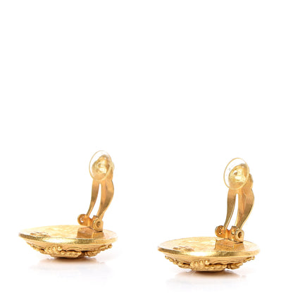 Chanel CC Button Clip On Earrings Gold 3 of 4