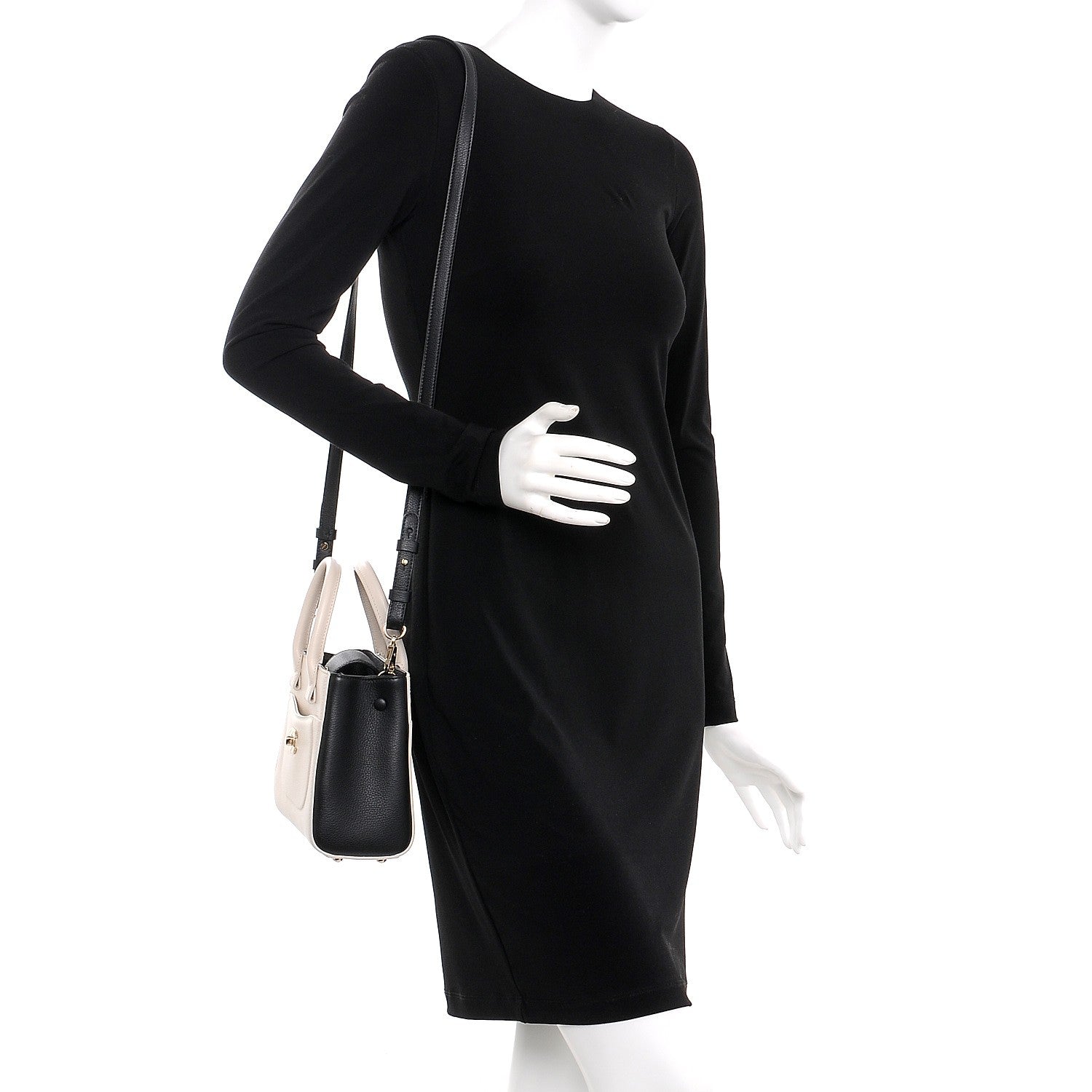 Chanel Grained Calfskin Mini Bi-Color Neo Executive Shopper Tote Beige Black 2 of 7