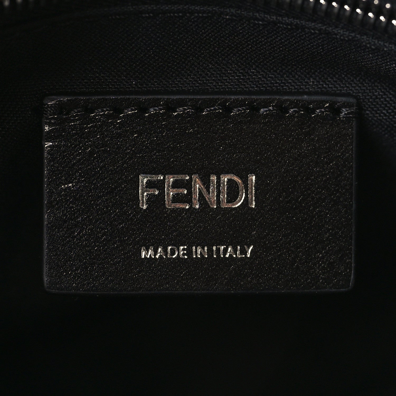 Fendi Vitello Grace F is Fendi Bi-Color FF 1974 Embossed Zip Pouch Maya Black 6 of 9
