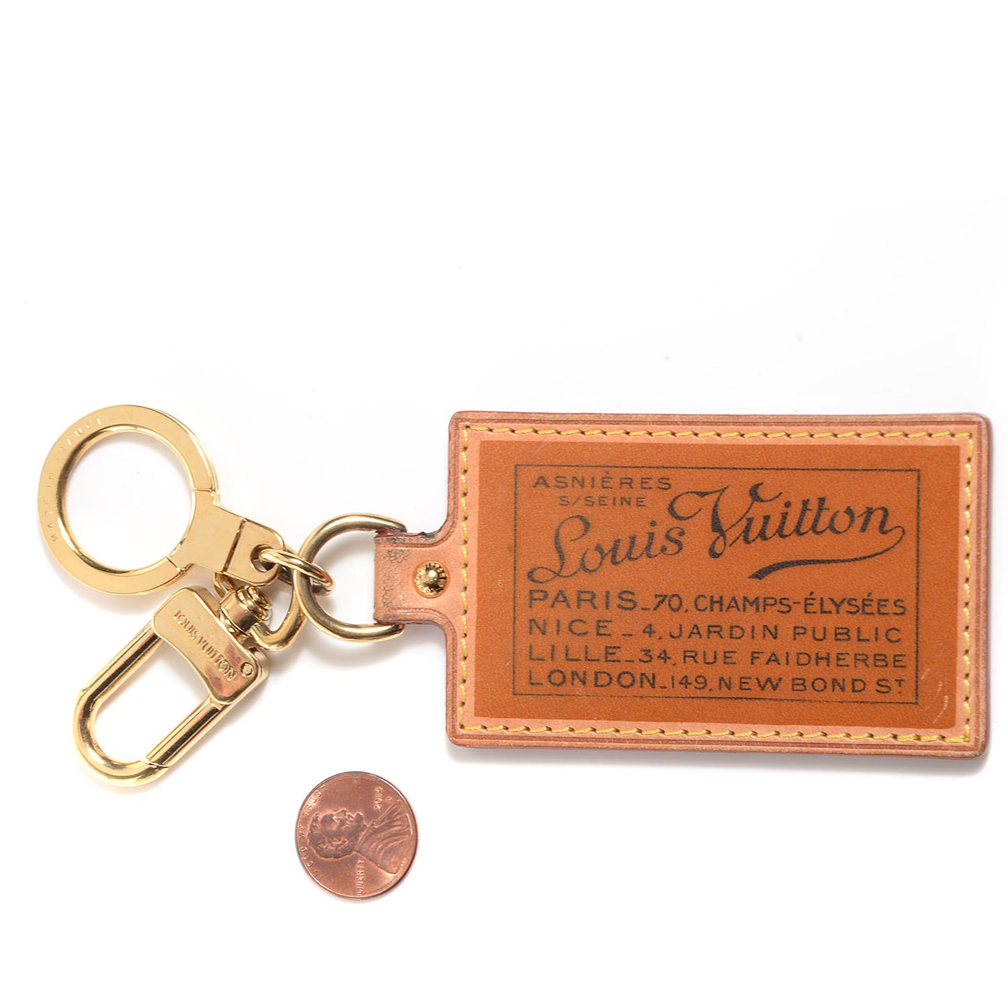 Vachetta Labels Key Ring Rusty