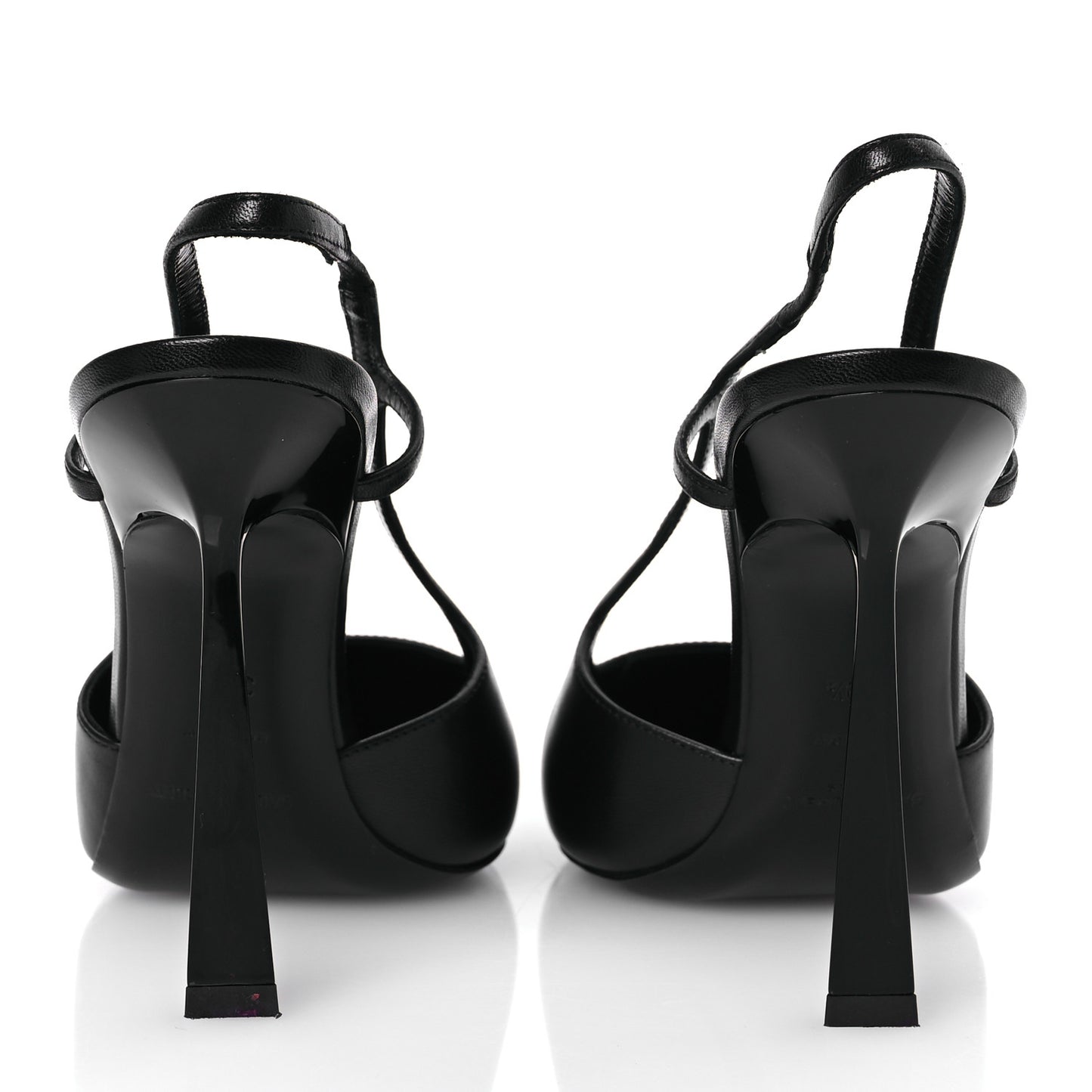 Smooth Calfskin Jeanne 110 Slingback Pumps 39.5 Black Gold