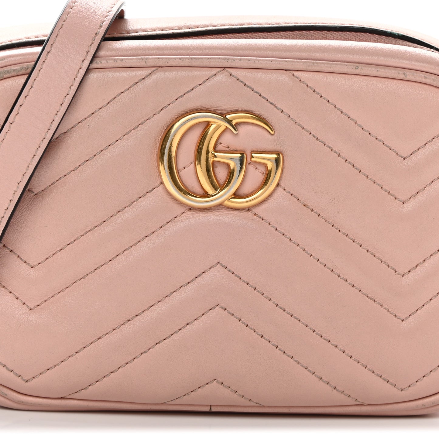 Calfskin Matelasse Mini GG Marmont Chain Shoulder Bag Perfect Pink