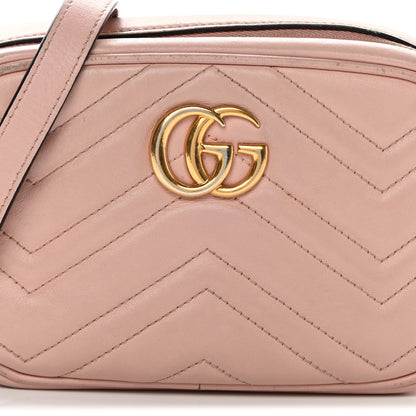 Gucci Calfskin Matelasse Mini GG Marmont Chain Shoulder Bag Perfect Pink 8 of 24