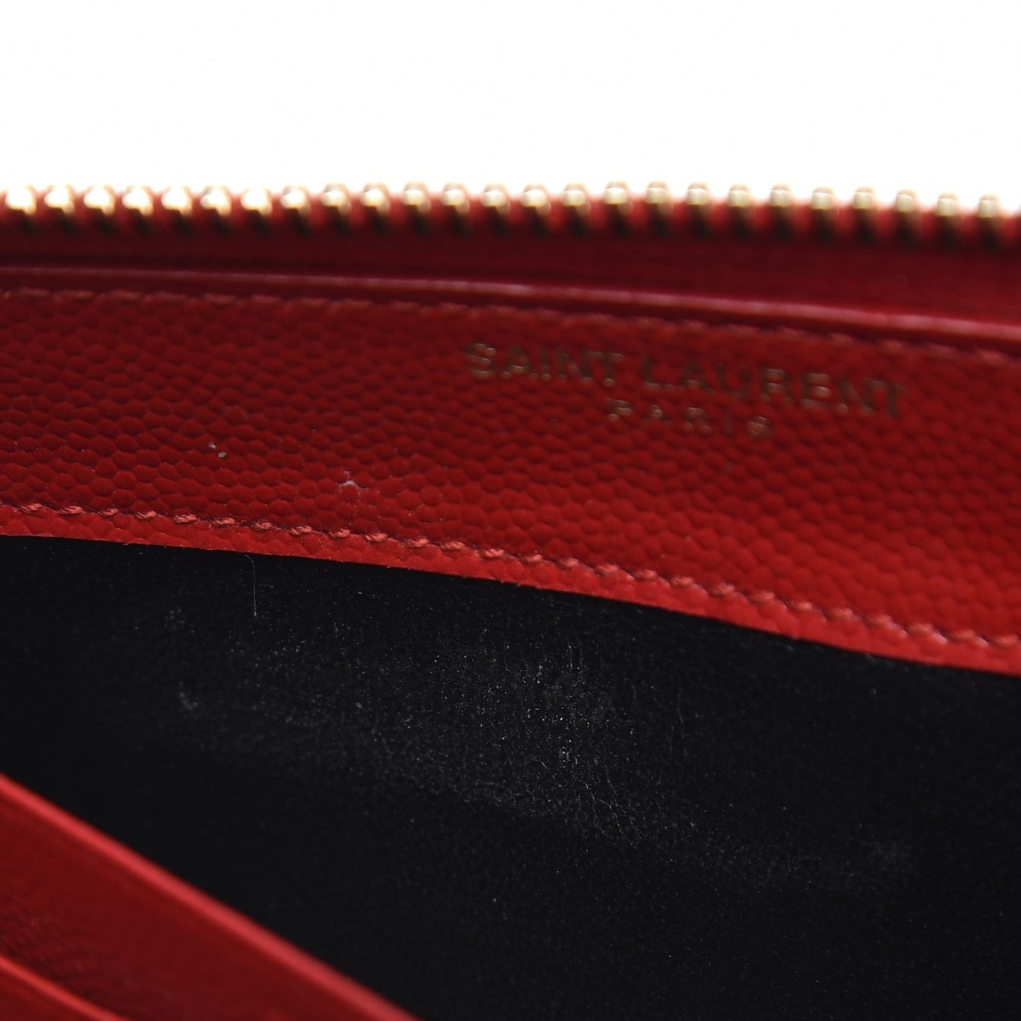 Grain De Poudre Monogram Zip Around Wallet Red