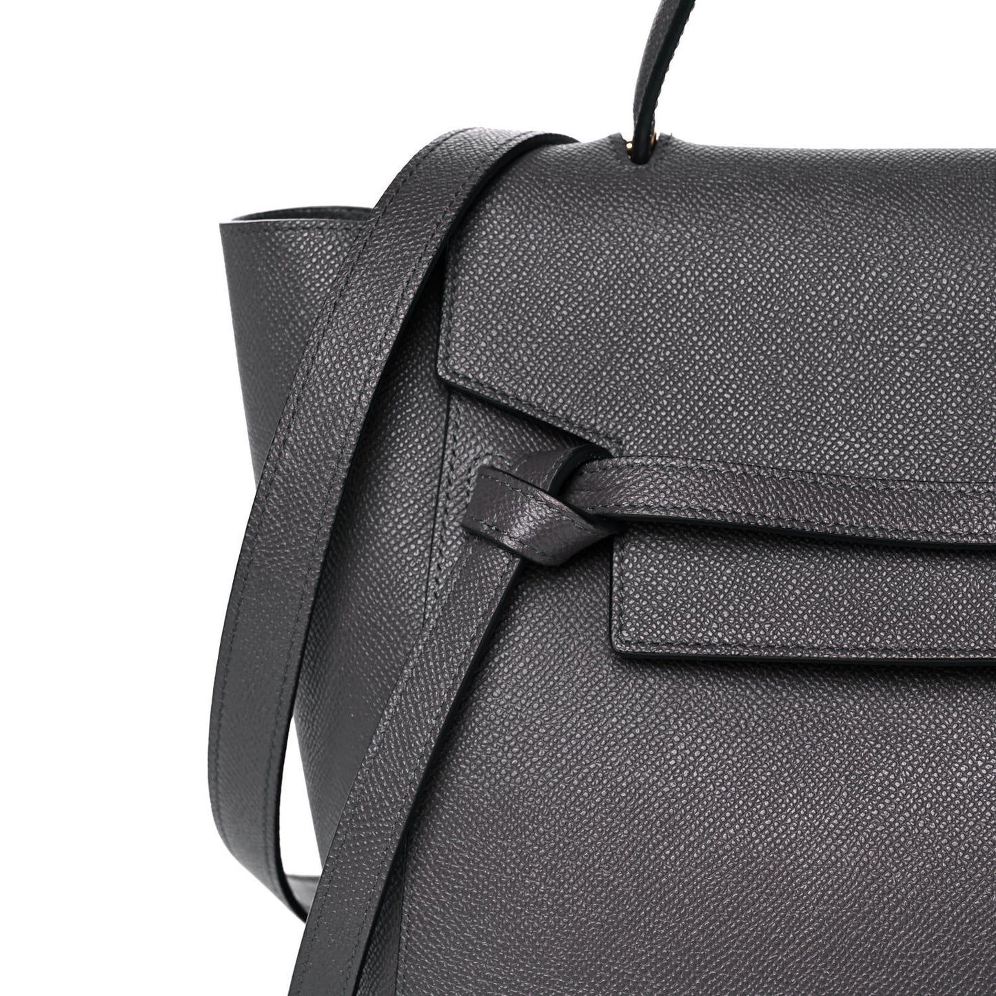 Baby Grained Calfskin Micro Belt Bag Grey