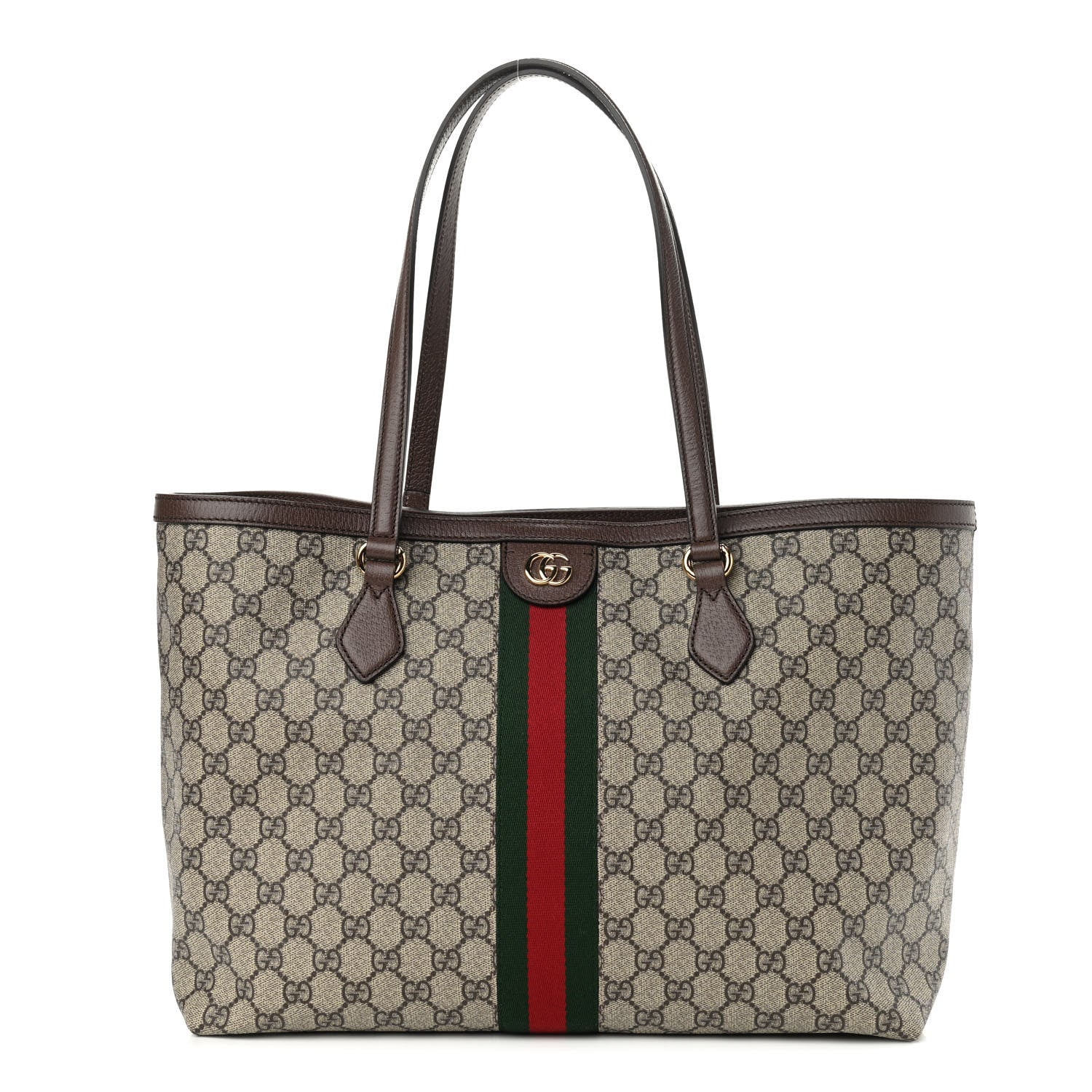 Gucci GG Supreme Monogram Medium Ophidia Shopping Tote Brown 1 of 10