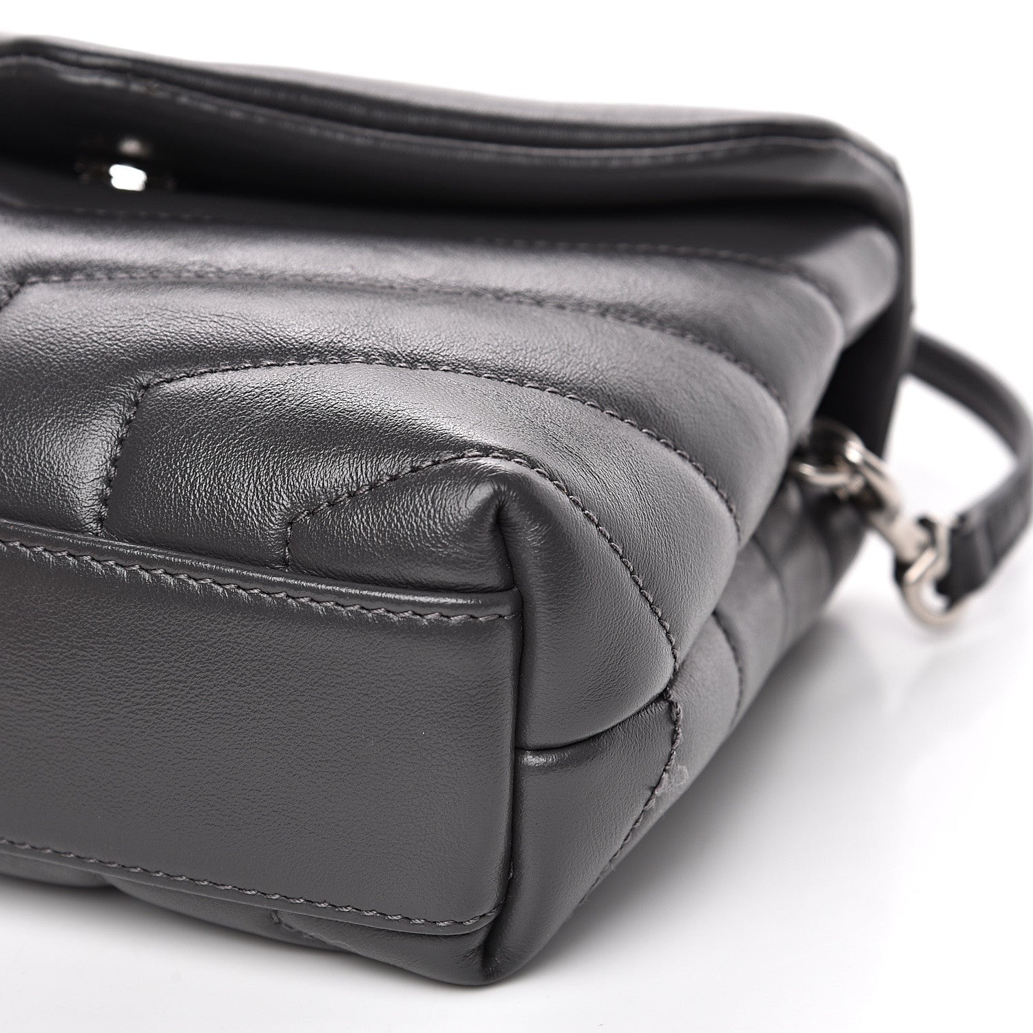 Saint Laurent Calfskin Y Quilted Monogram Toy Loulou Crossbody Bag Storm 8 of 9