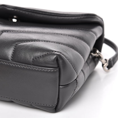 Saint Laurent Calfskin Y Quilted Monogram Toy Loulou Crossbody Bag Storm 8 of 9